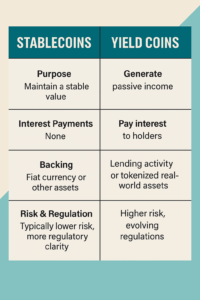 Stable coins vs yield coins